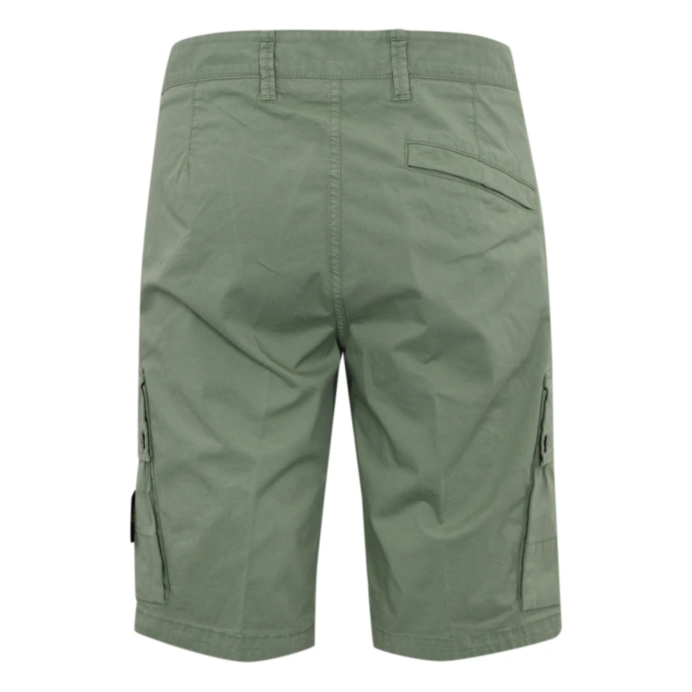 Stone Island Katoenen Bermuda Shorts Slim Fit Salie Green Heren