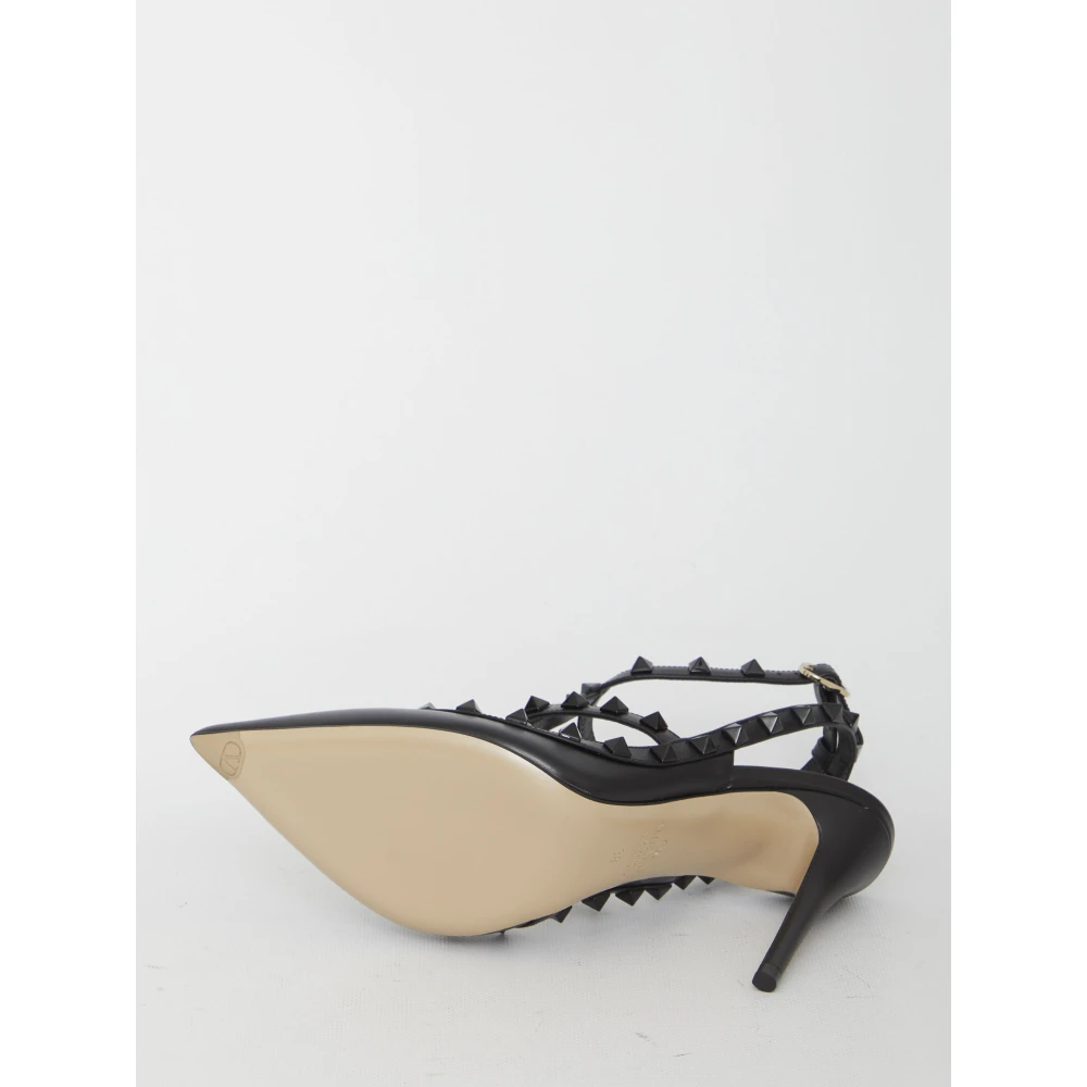 Valentino Garavani Zwarte Leren Rockstud Pumps Black Dames