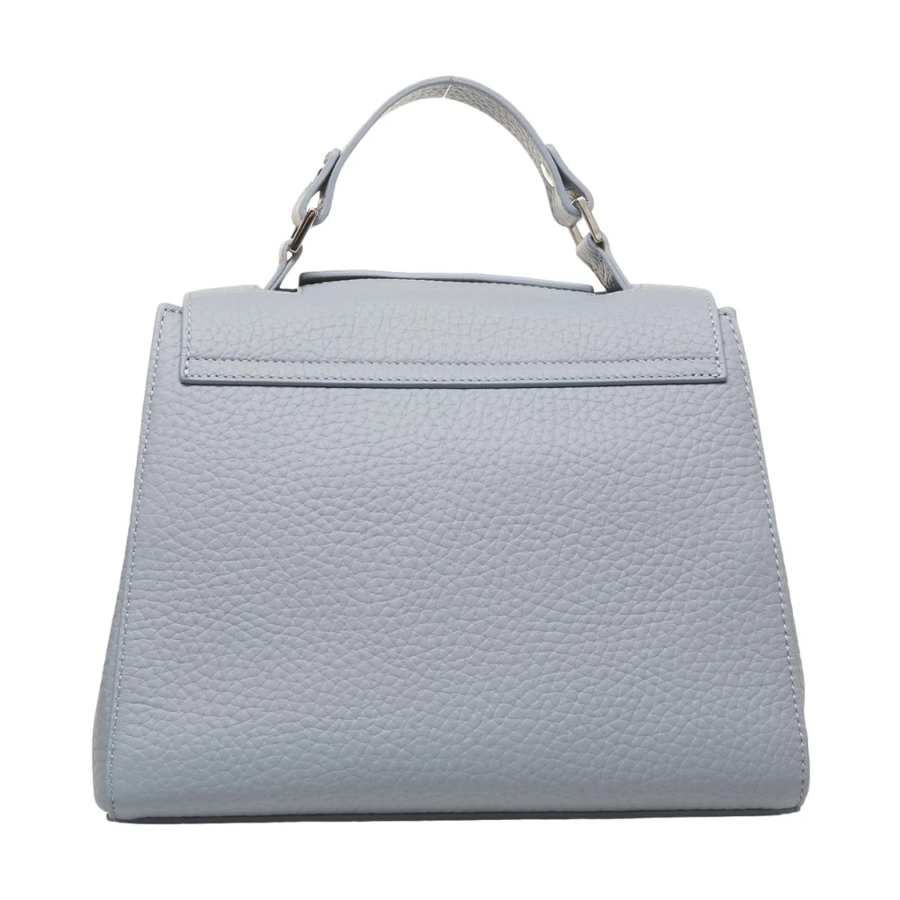 Orciani Blauwe Leren Handtas Sveva Soft Blue Dames
