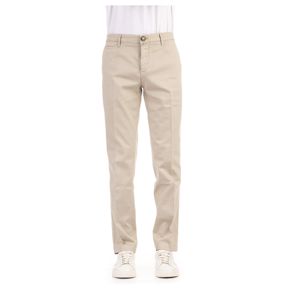 Jacob Cohën Beige Chino Byxor med Delavé Look Beige, Herr