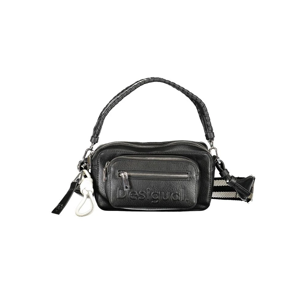 Desigual Zwarte polyethyleen handtas met afneembare schouderband Black Dames