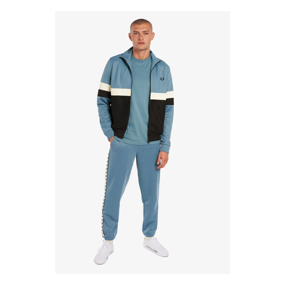 Fred Perry Panelled Trainingsjack Ash Blauw Multicolor Heren