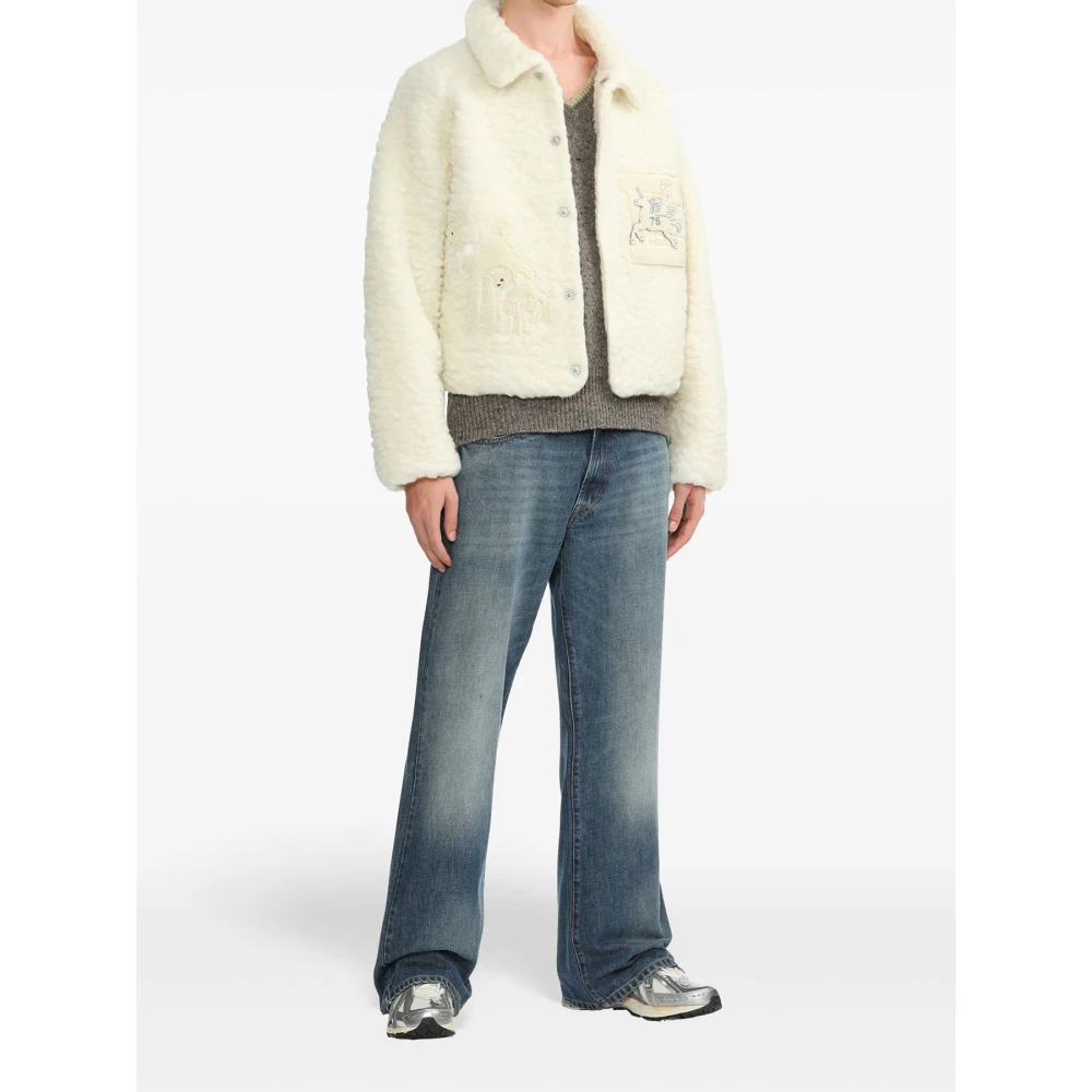 ERL Fleeced Wool Bomber Jacket White Heren