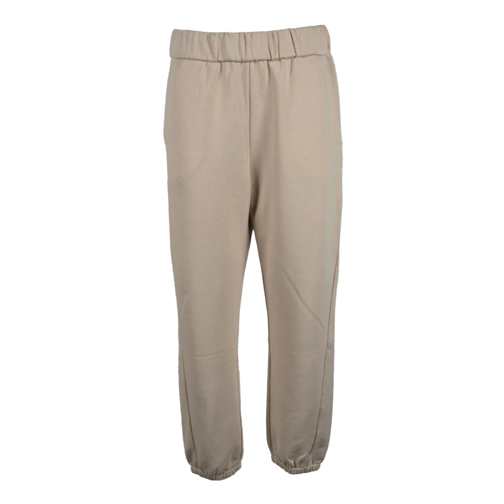 Max Mara Vrijetijdsbroek in katoen-elastaanmix Beige Dames