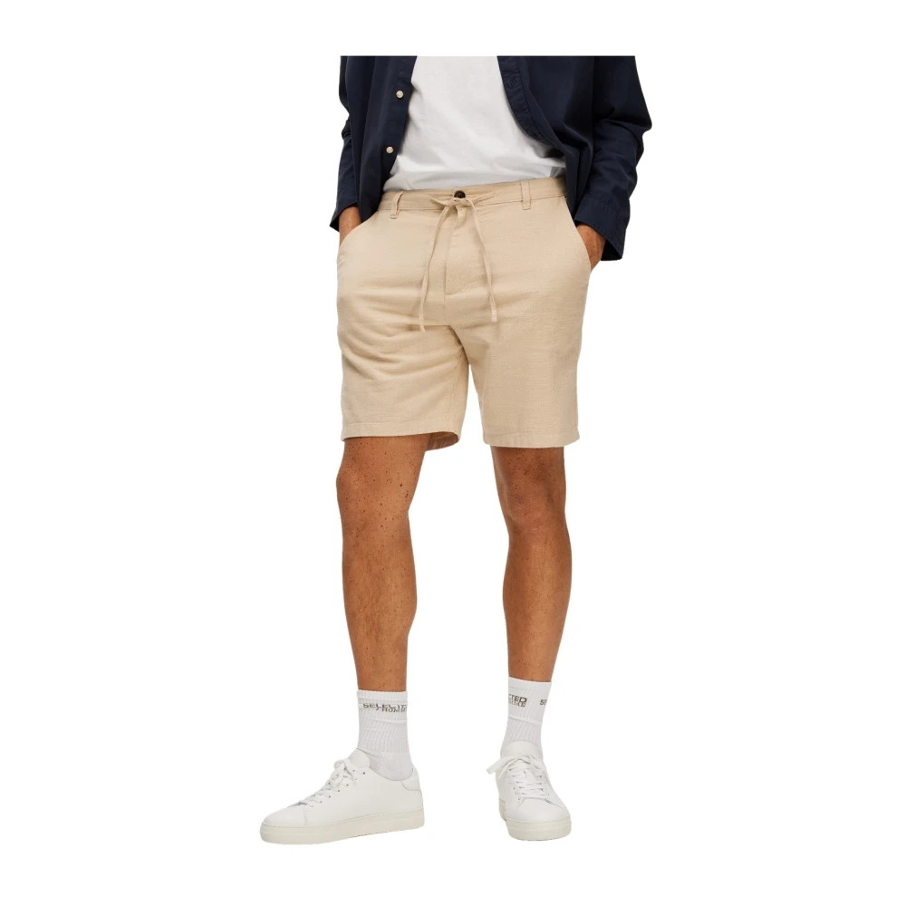 Lys Beige Selected Homme Linshorts Slhregular Brody Linen Shorts Noos Shorts