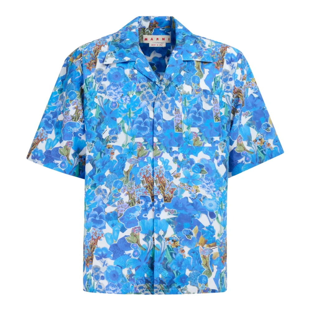 Marni Poplin bowling shirt met allegro s print Multicolor Heren