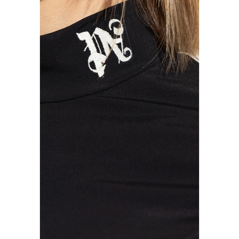 Palm Angels Top met opstaande kraag Black Dames