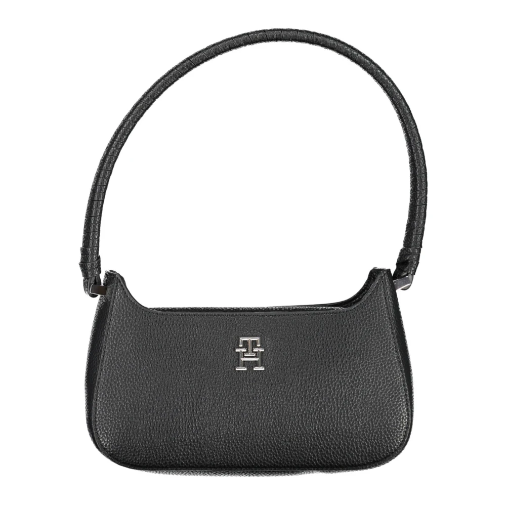 Tommy Hilfiger Women's Black Shoulder Bag With Logo Closure
