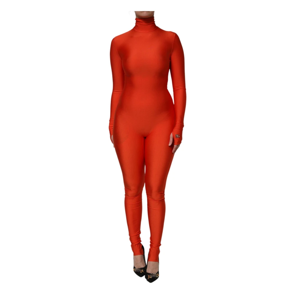 Dolce & Gabbana Women's Red Nylon Bodycon Jumpsuit Dress - Jumpsuits - S - Jumpsuits & Playsuits