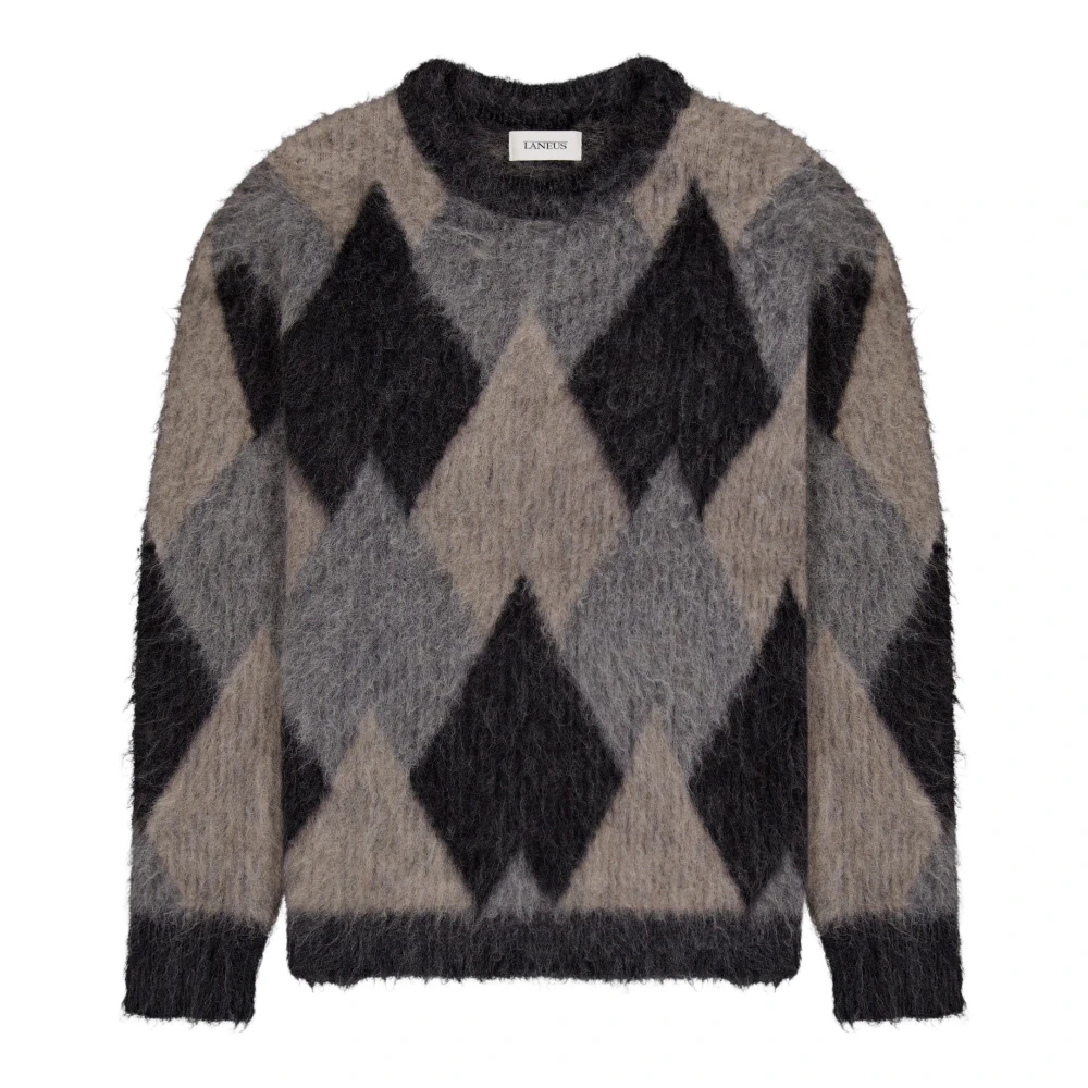 Laneus Argyle Crew Neck Sweater Multicolor Heren