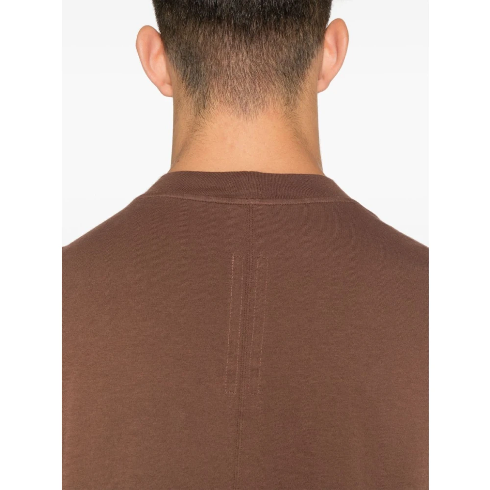 Rick Owens Bruine Jersey Mouwloze Crew Neck T-shirt Brown Heren