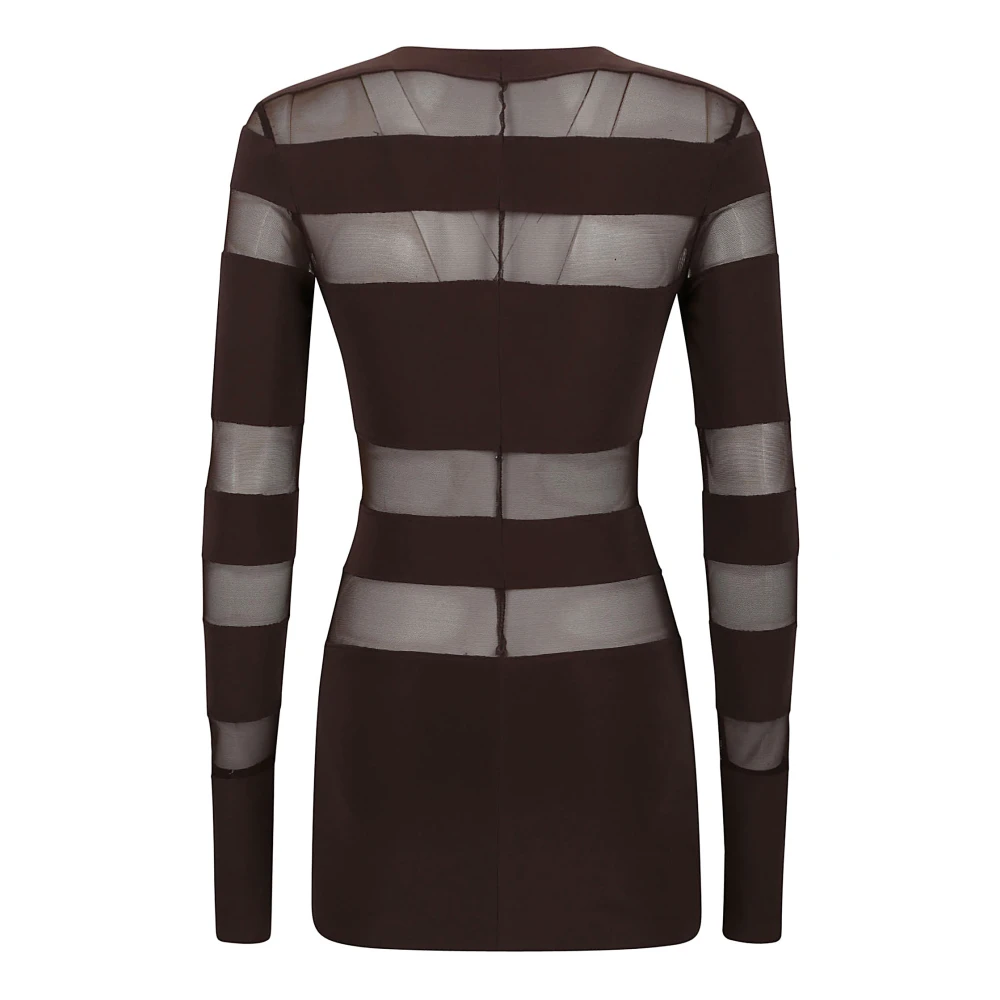 Norma Kamali Stijlvolle Top met Polyester en Spandex Brown Dames