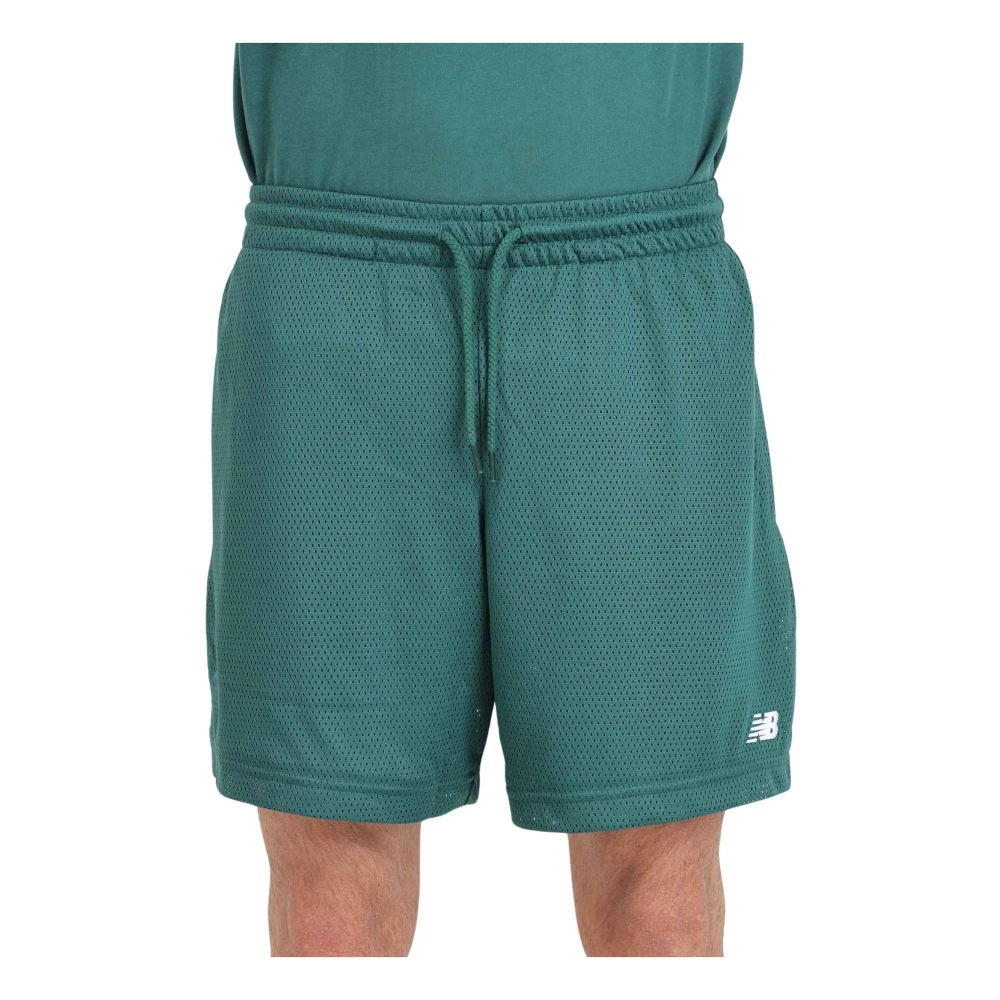 New Balance Groene Mesh Logo Shorts Green Heren