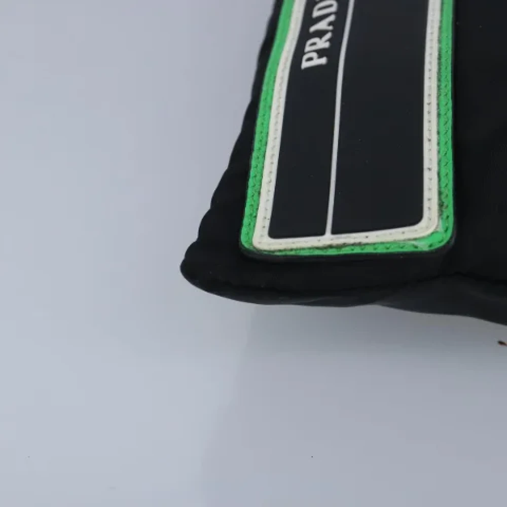 Prada Vintage Pre-owned Nylon clutches Black Dames