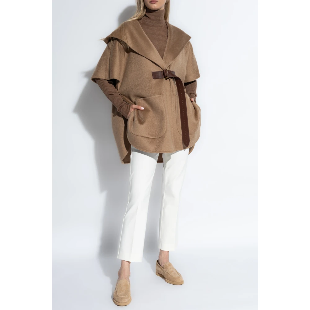 Max Mara Kasjmier poncho Dorico Brown Dames