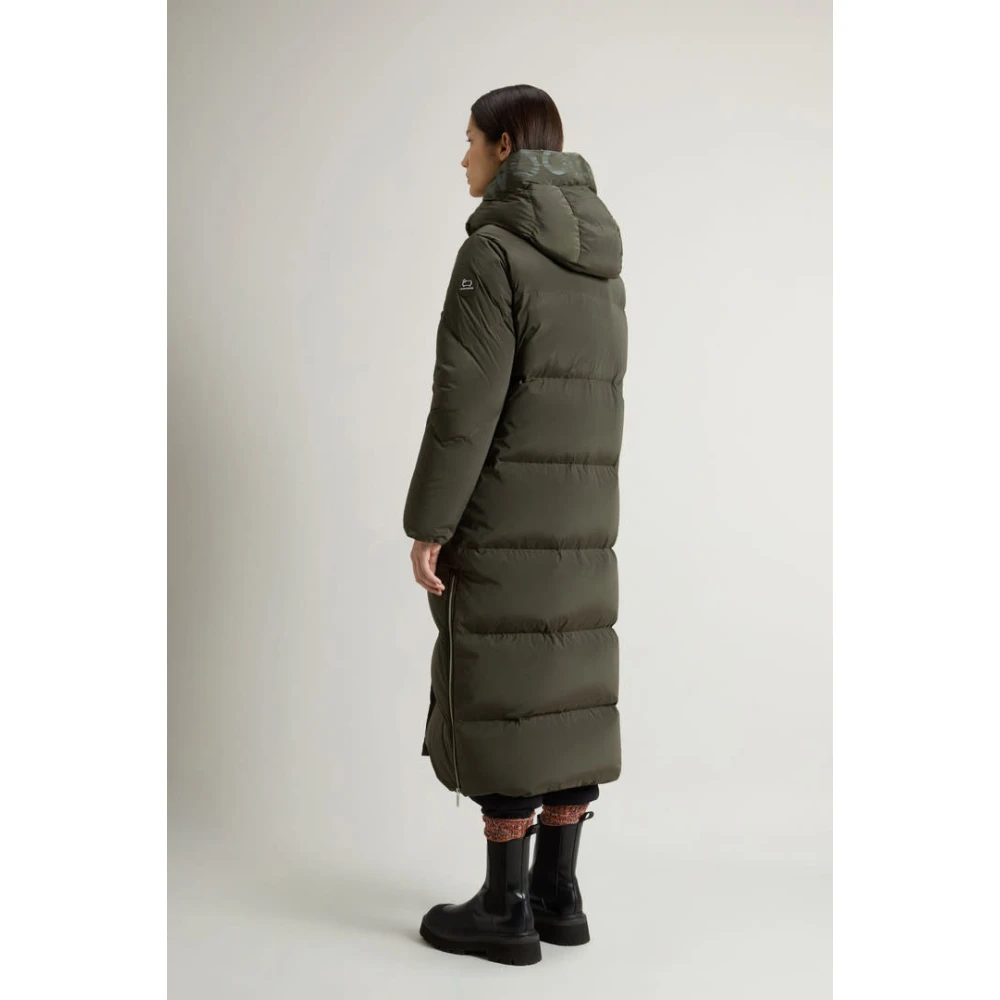 Woolrich Lange Parka in Donkergroen Gray Dames