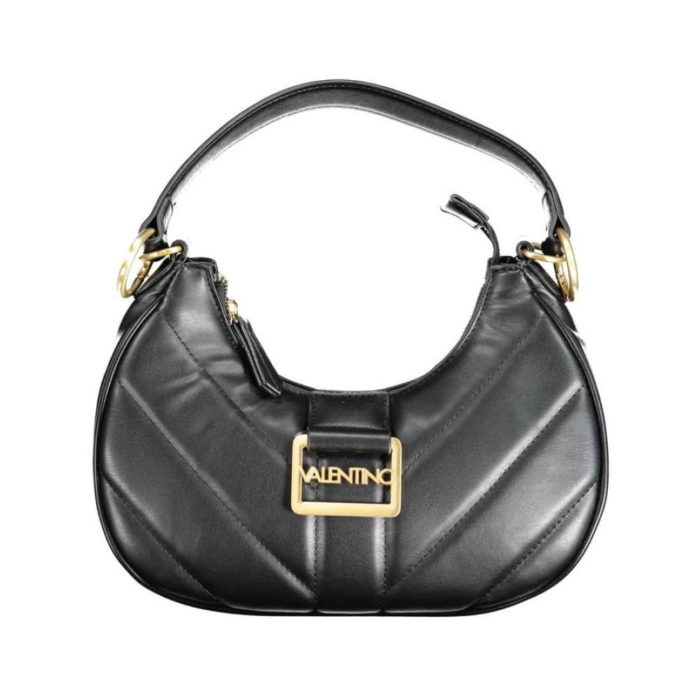 Valentino by Mario Valentino Zwarte polyethyleen handtas met afneembare schouderband en rits Black Dames