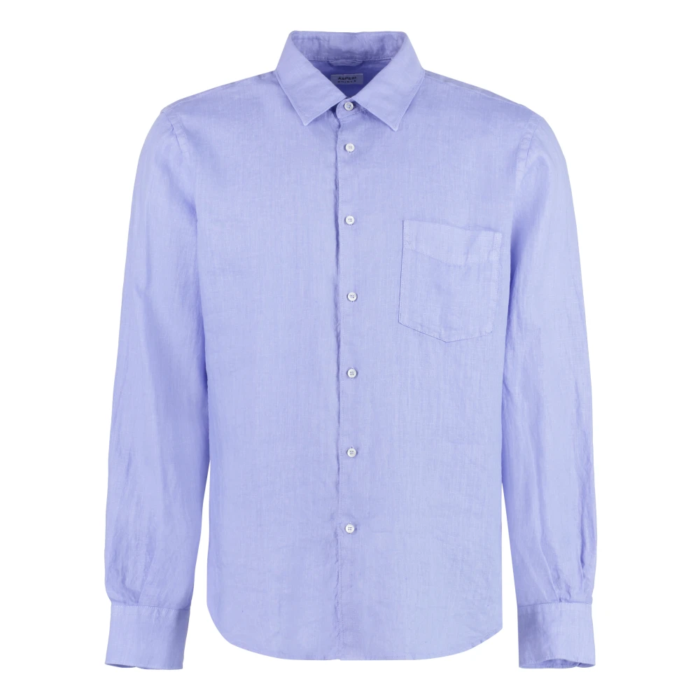 Aspesi Linnen Casual Overhemd Blue Heren