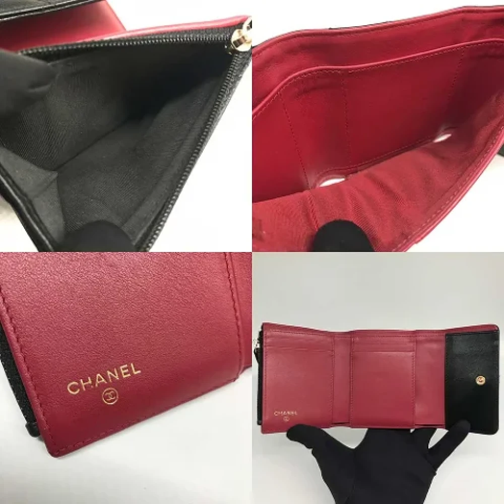 Chanel Vintage Pre-owned Leather wallets Black Dames