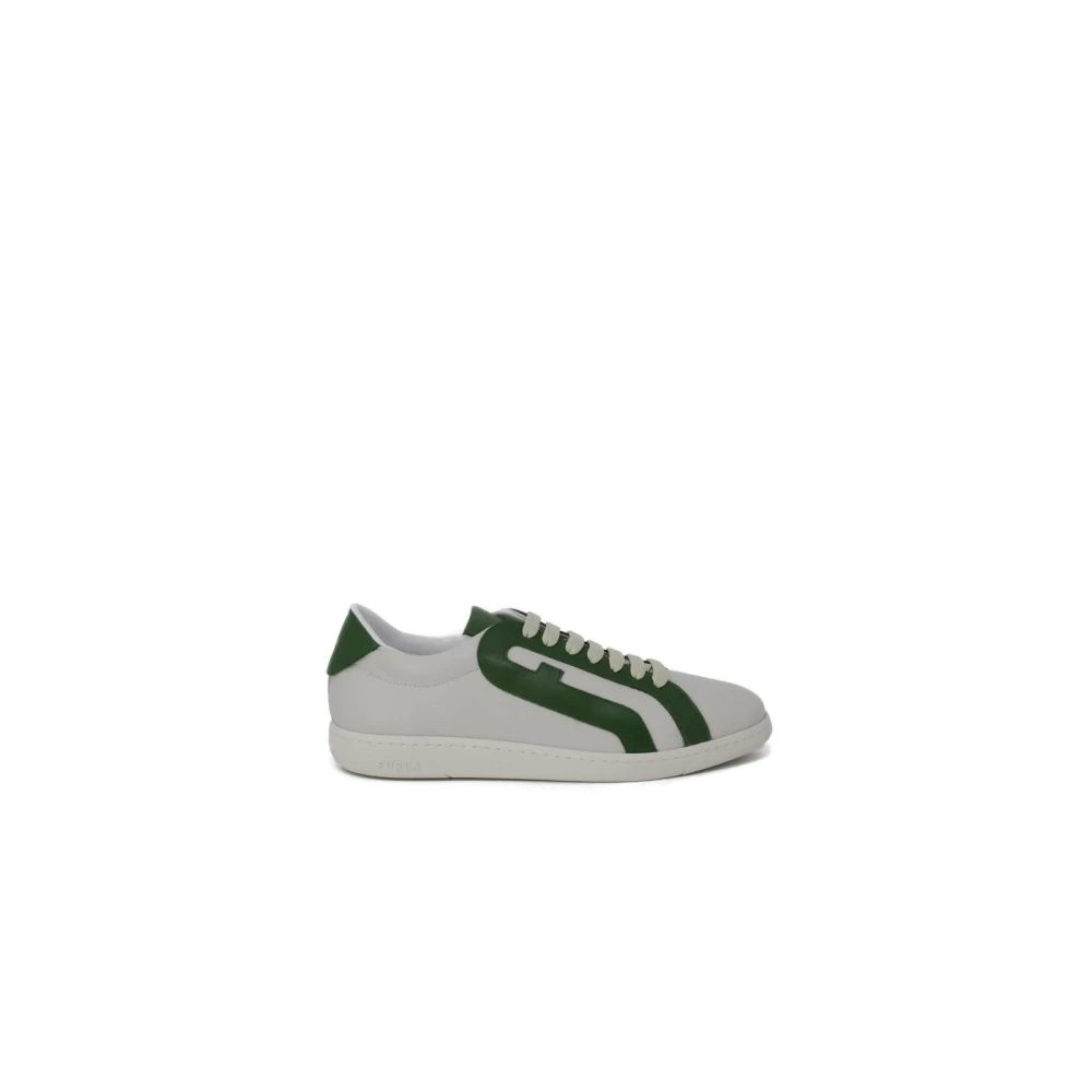 Furla Groene Leren Veterschoenen Dames Schoenen Wit