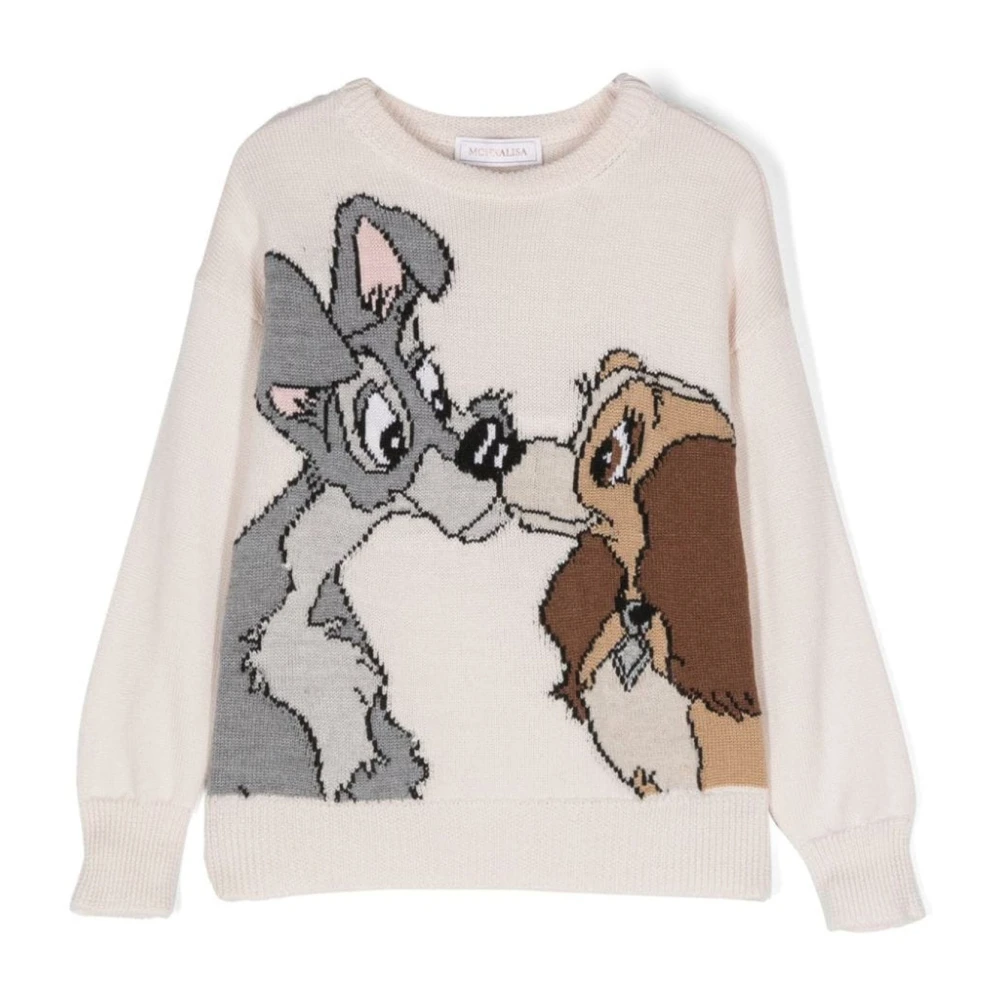 Monnalisa Beige Stickad Tröja Lady and the Tramp Beige, Flicka