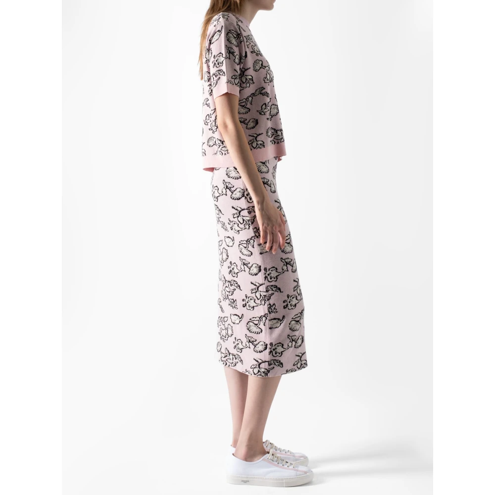 Max Mara Weekend Bloemen Gebreide Trui Pink Dames