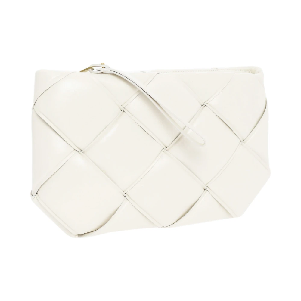 Bottega Veneta Witte Intrecciato Clutch Tas White Dames