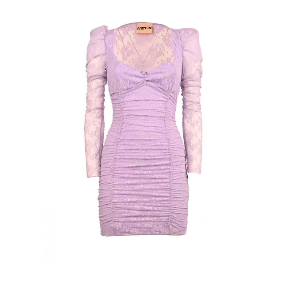Aniye By Polyester Kant Jurk Purple Dames
