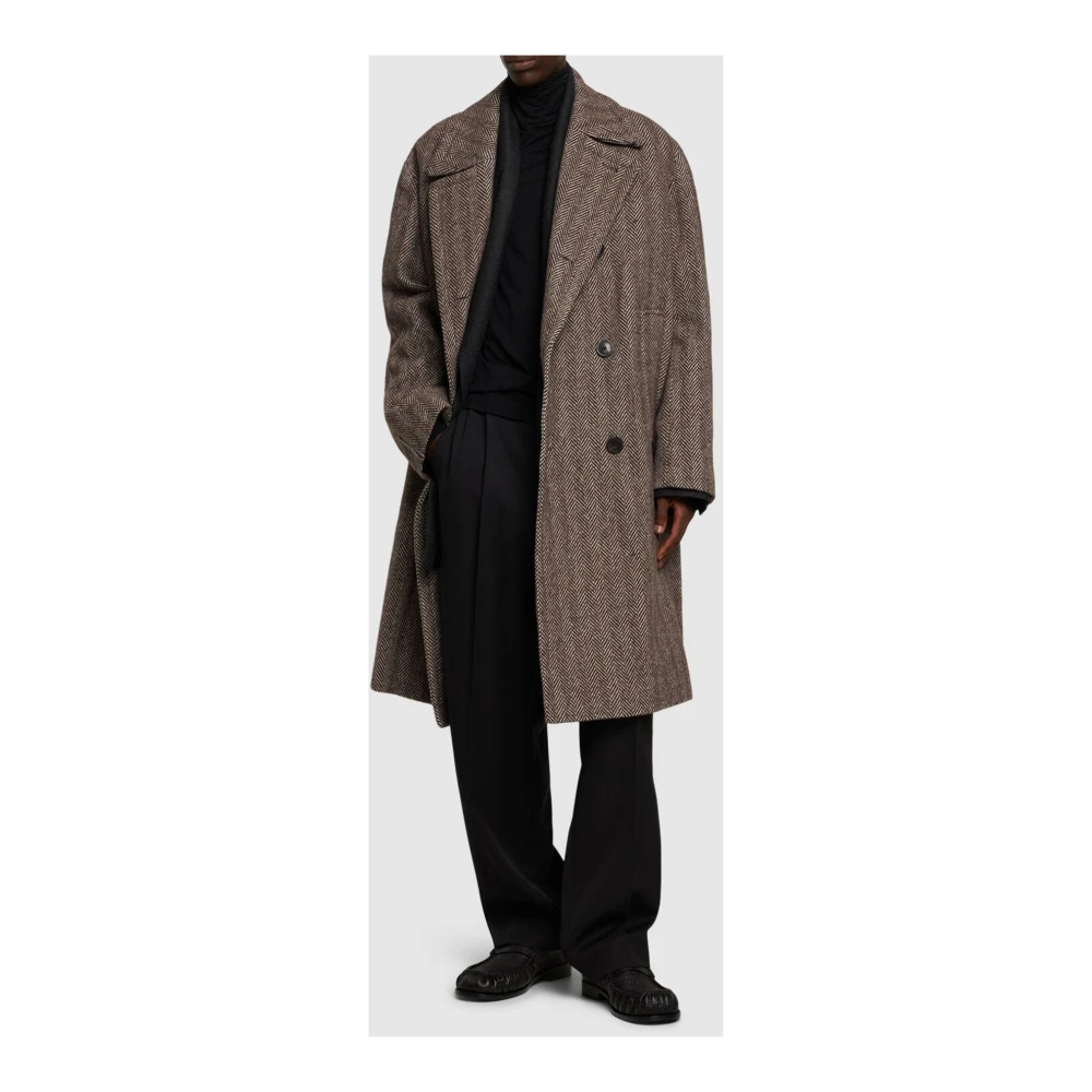 Dries Van Noten Razel Coat in Donkerbruin Brown Heren