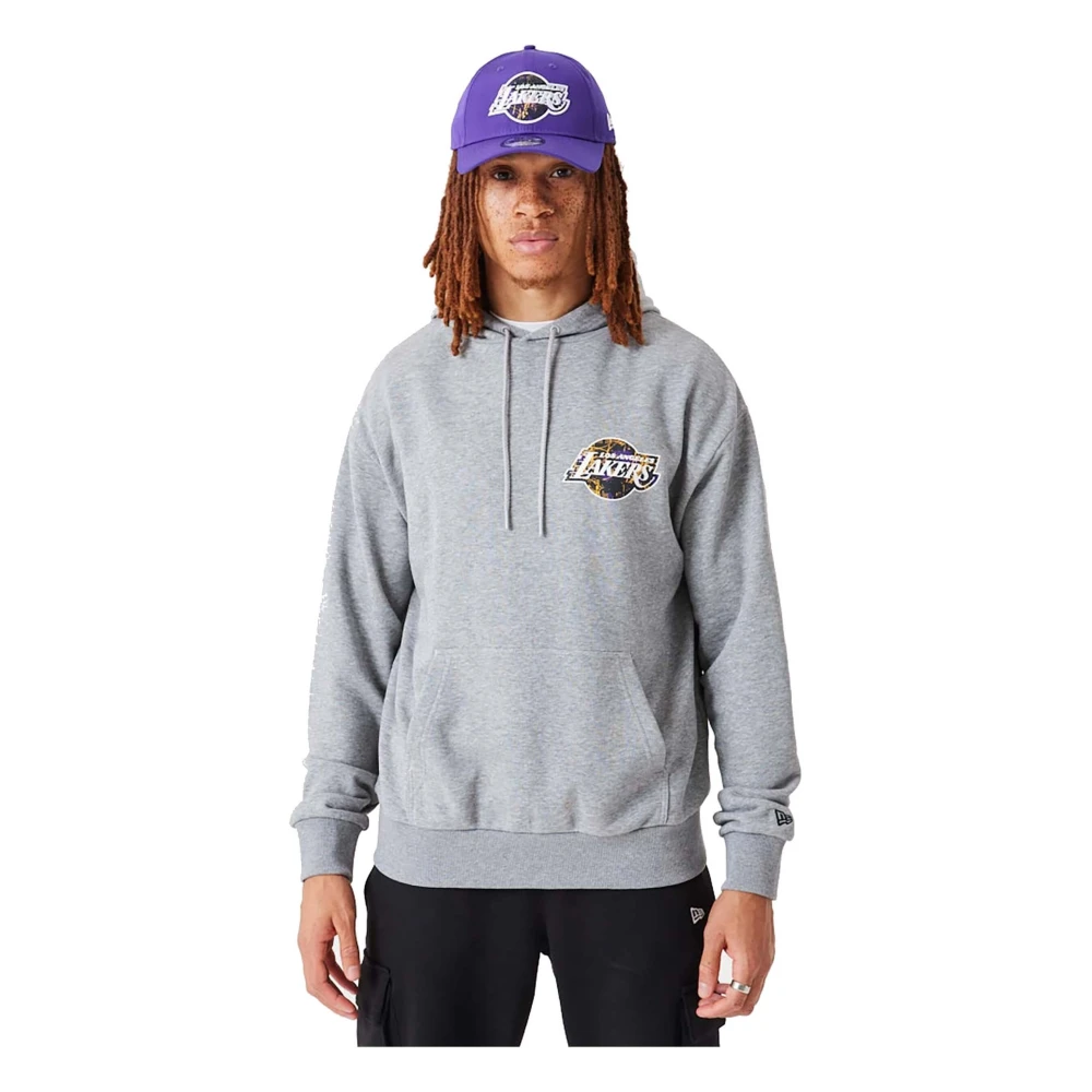 New era NBA Team Logo Hoodie Los Angeles Lakers Gray Heren