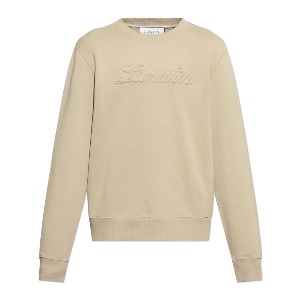 Lanvin Sweatshirt met logo Beige Heren