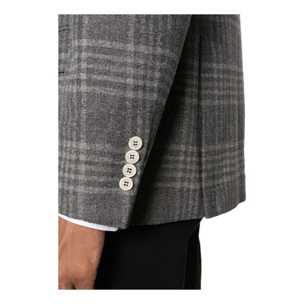 BRUNELLO CUCINELLI Zijde Wol Kasjmier Blazer Jas Mannen Gray Heren