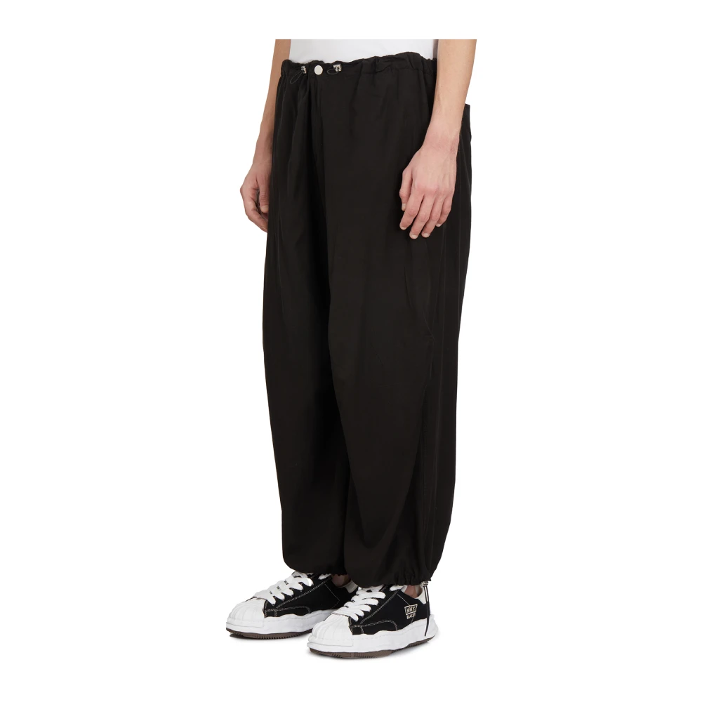 Andrea Ya aqov Wijde Cupro Katoenen Broek Black Heren