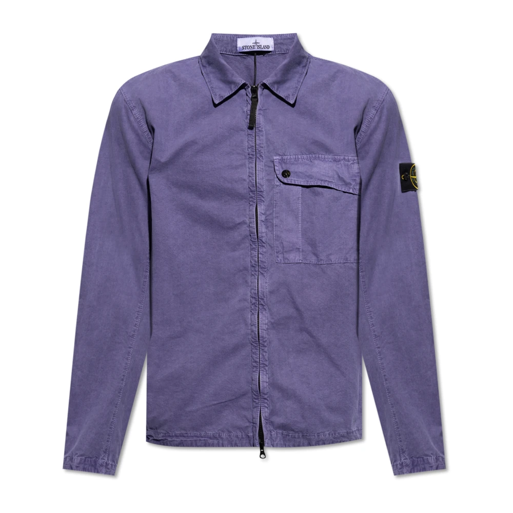 Stone Island Katoenen shirt Purple Heren