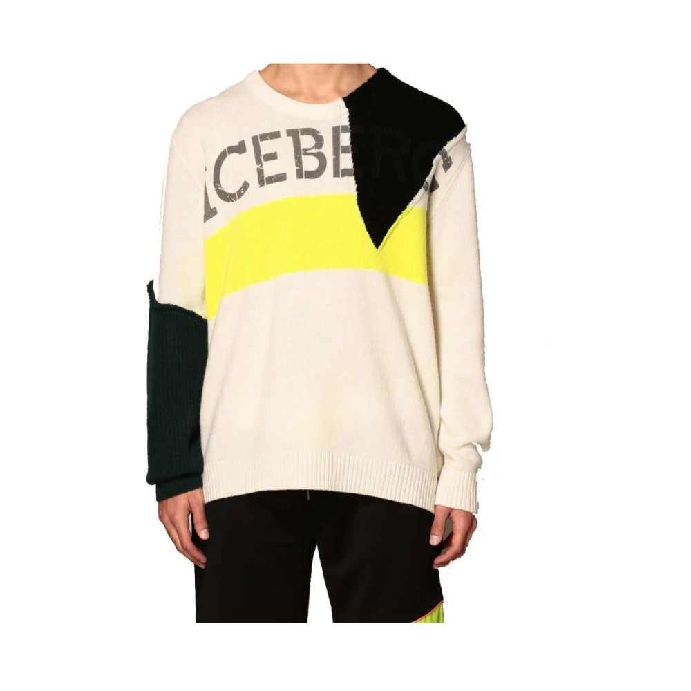 Iceberg Men's Multicolor Round-Neck Knitwear, 2XL, Knitwear Jumper
