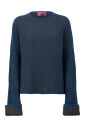 vert-pour-femme-col-rond-avec-cotes-bicolores