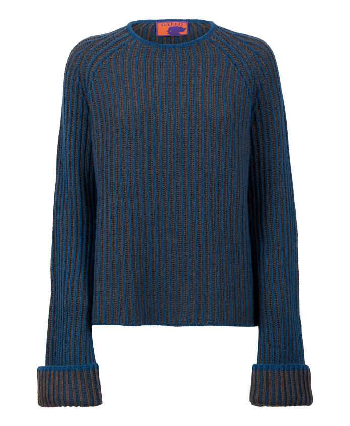 vert-pour-femme-col-rond-avec-cotes-bicolores