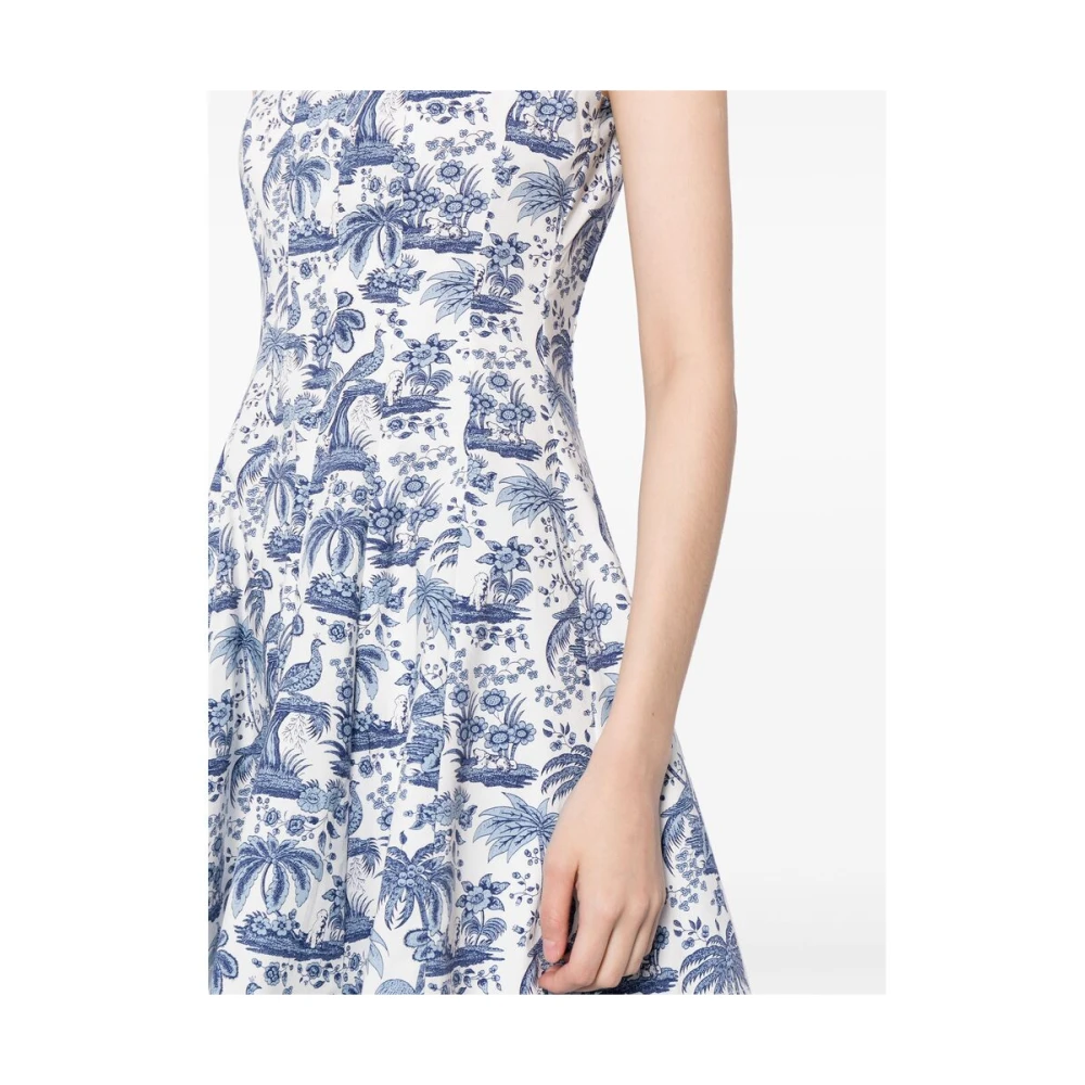 Staud Grafische Print Blauw Witte Jurk Multicolor Dames