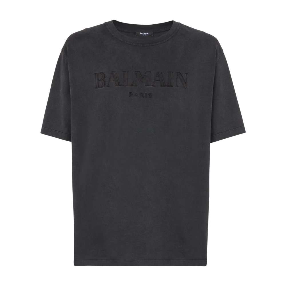 Balmain Vintage geborduurd T-shirt Gray Heren