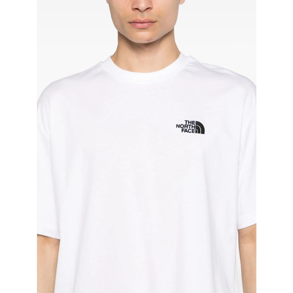 The North Face Wit Katoenen Jersey Geborduurd Logo T-shirt White Heren