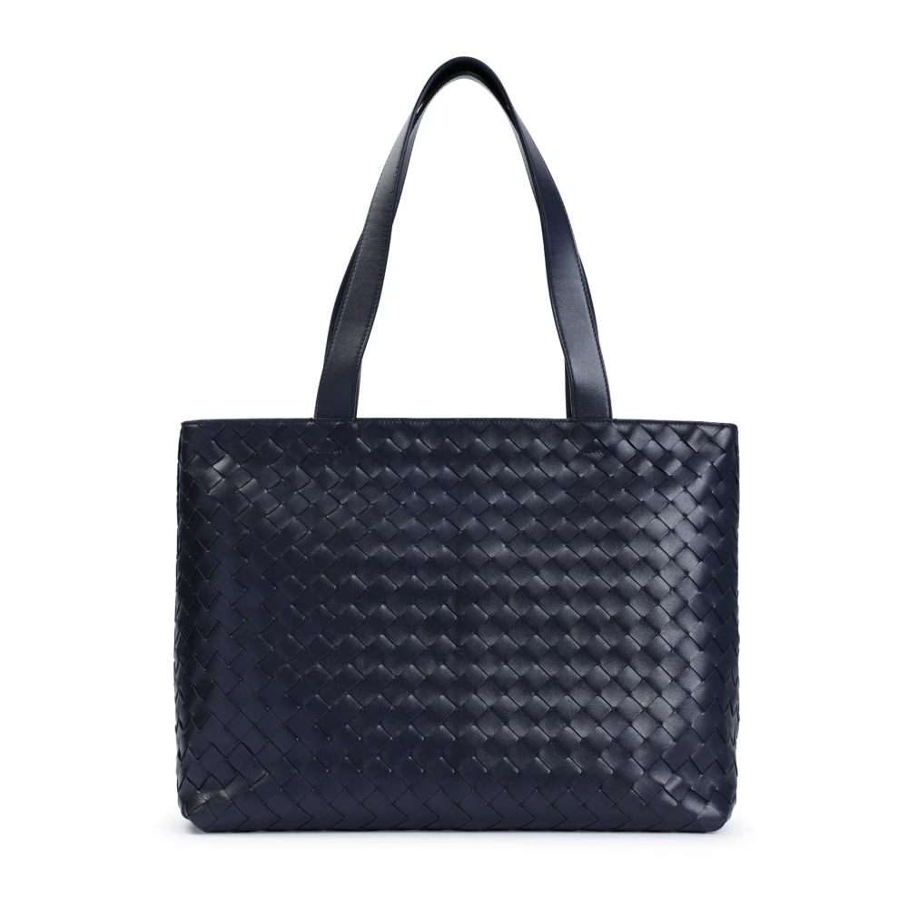 Bottega Veneta Blauwe Leren Shopper Tas Blue Heren