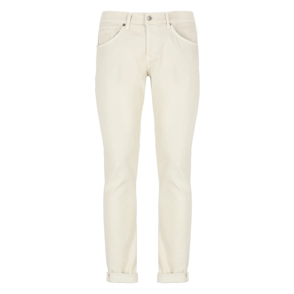 Dondup Ivoor Katoenen Jeans met Borduurwerk Beige Heren