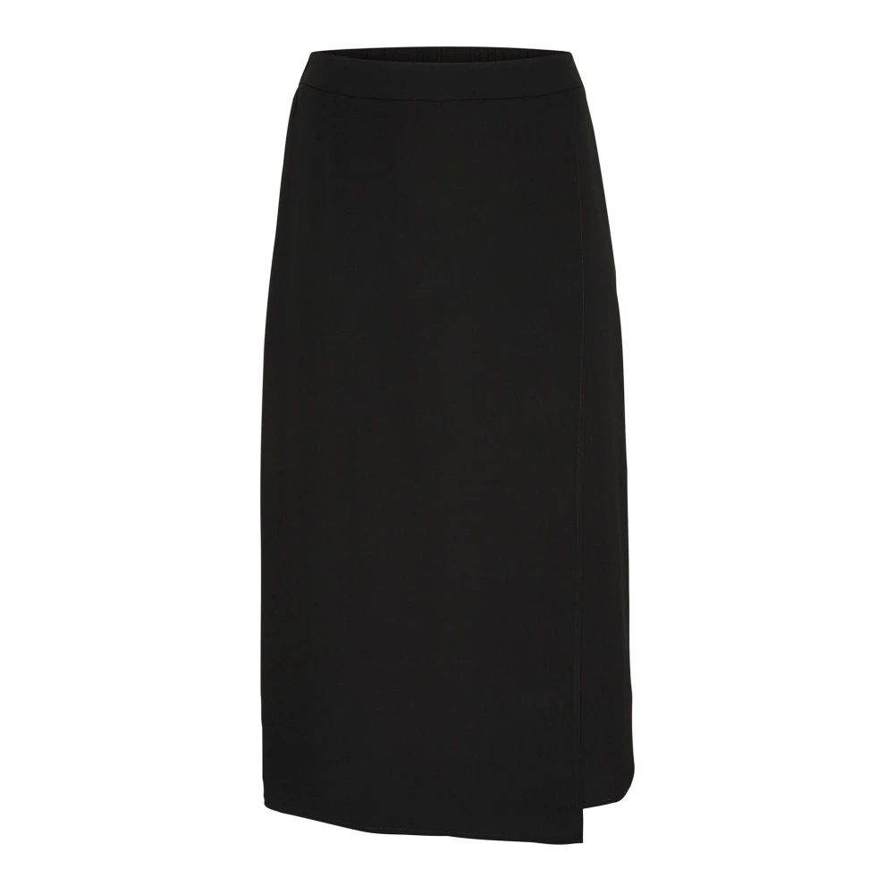 Kaffe Curve Asymmetrische Zwarte Diepe Rok Black Dames