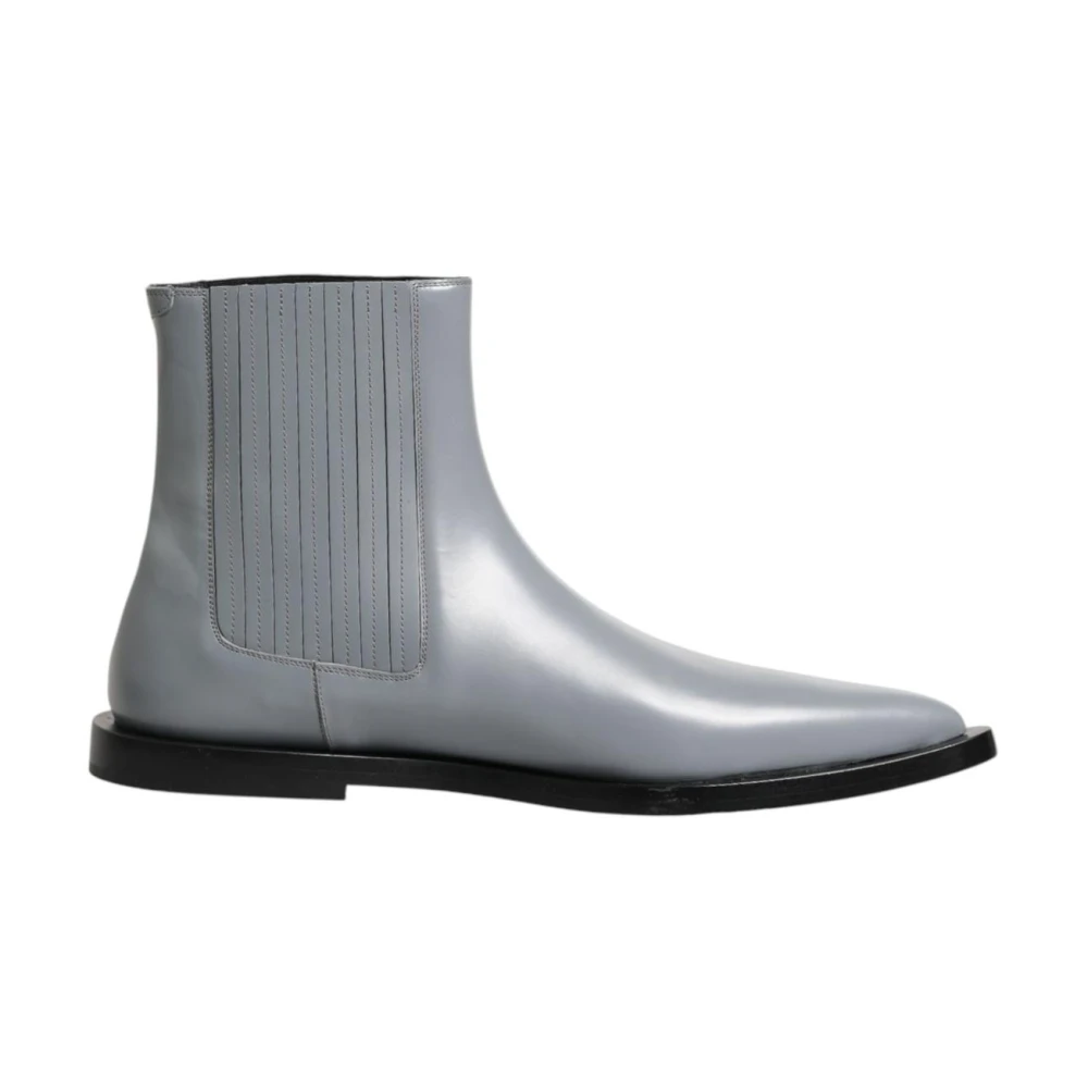 Dolce & Gabbana Men's Gray Chelsea Short Ankle Boots