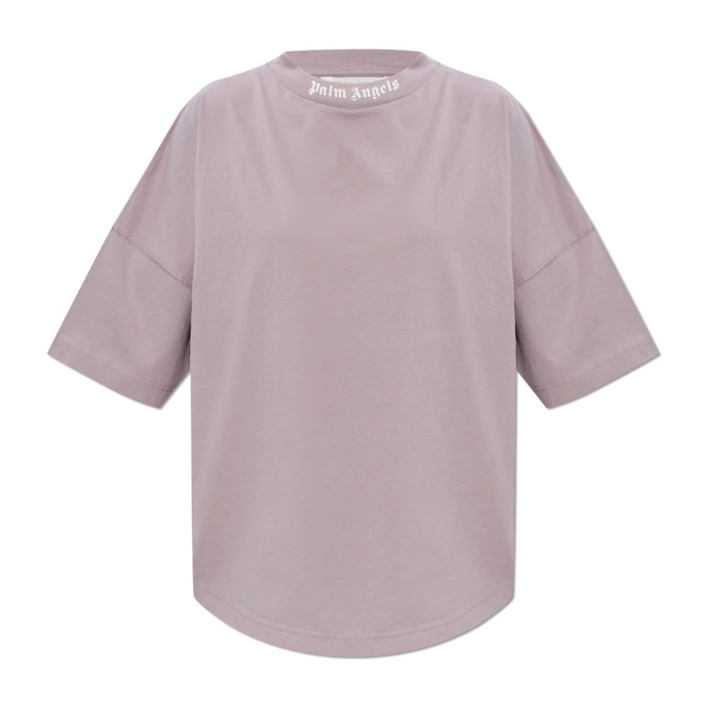 Palm Angels Femme Violet Tops, Taille: 38 Fr T-Shirt À Logo Imprimé