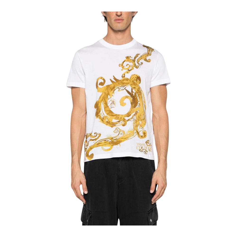 Versace Jeans Couture Barok Panel T-Shirt White Heren
