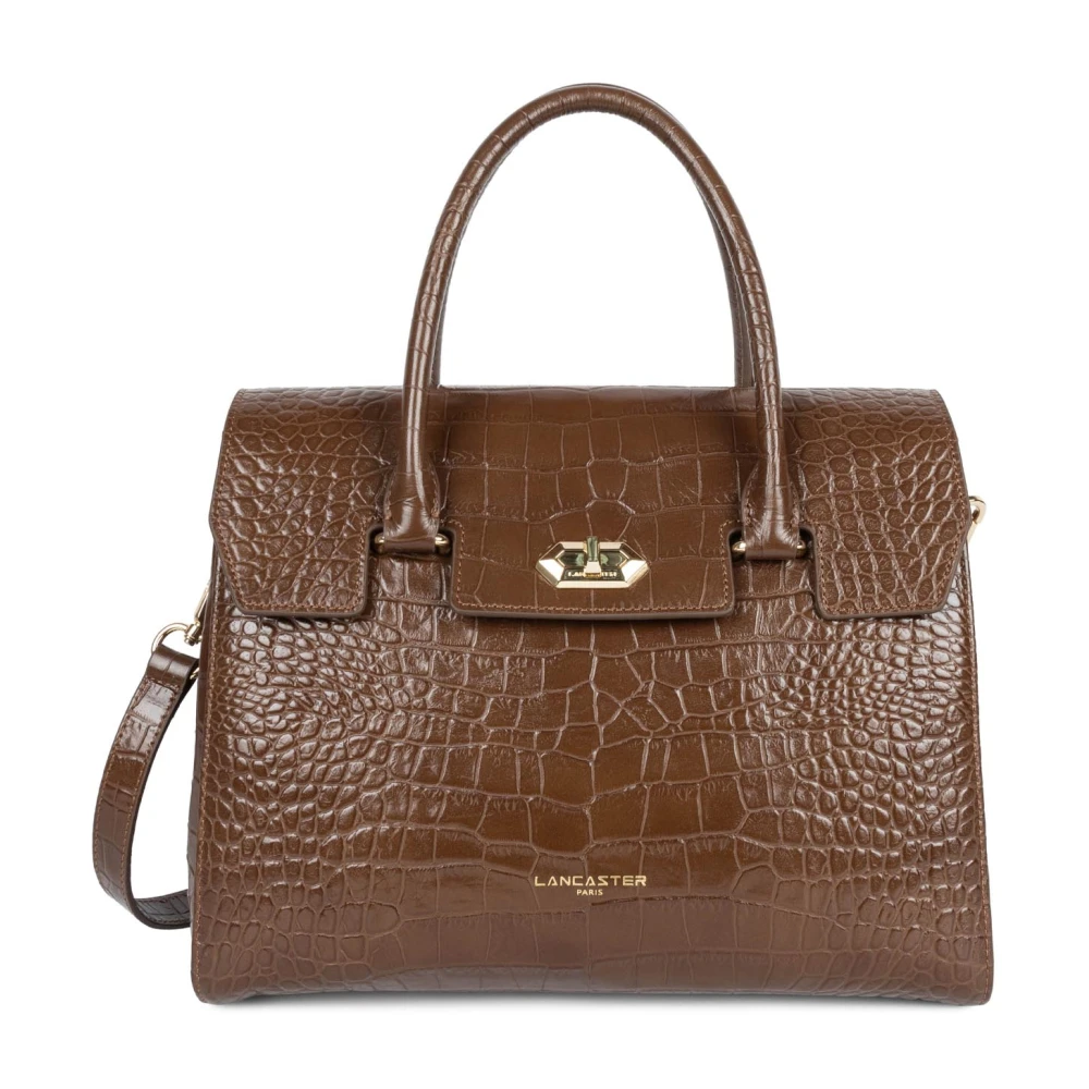 Lancaster Brown Handbags, Female, One Size, Exo Large Flap Handbag