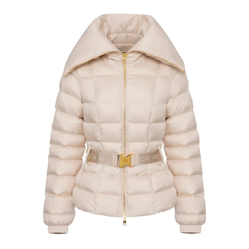 Elisabetta Franchi Stijlvolle Piumino Jas voor Vrouwen Beige Dames