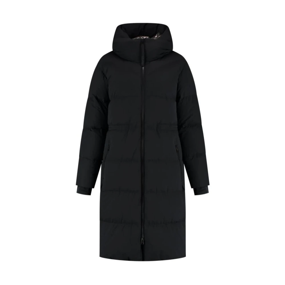 Woolrich Lång Svart Puffer Parka Black, Dam