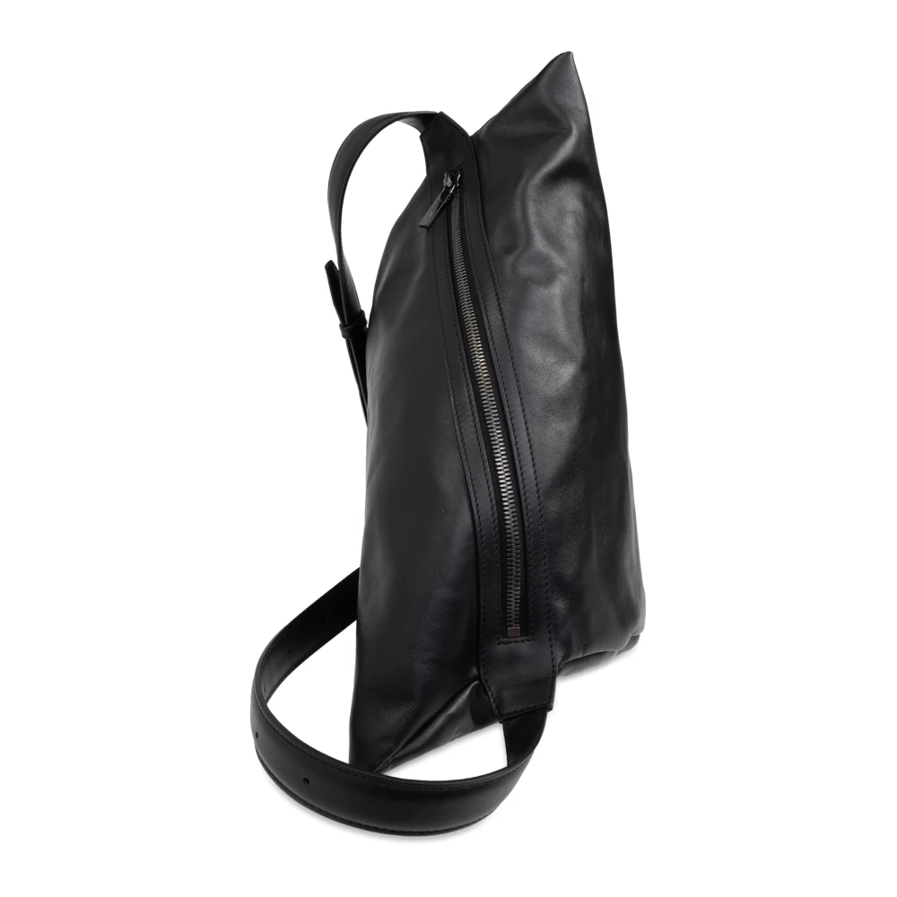 Yohji Yamamoto Leren tas Black Unisex